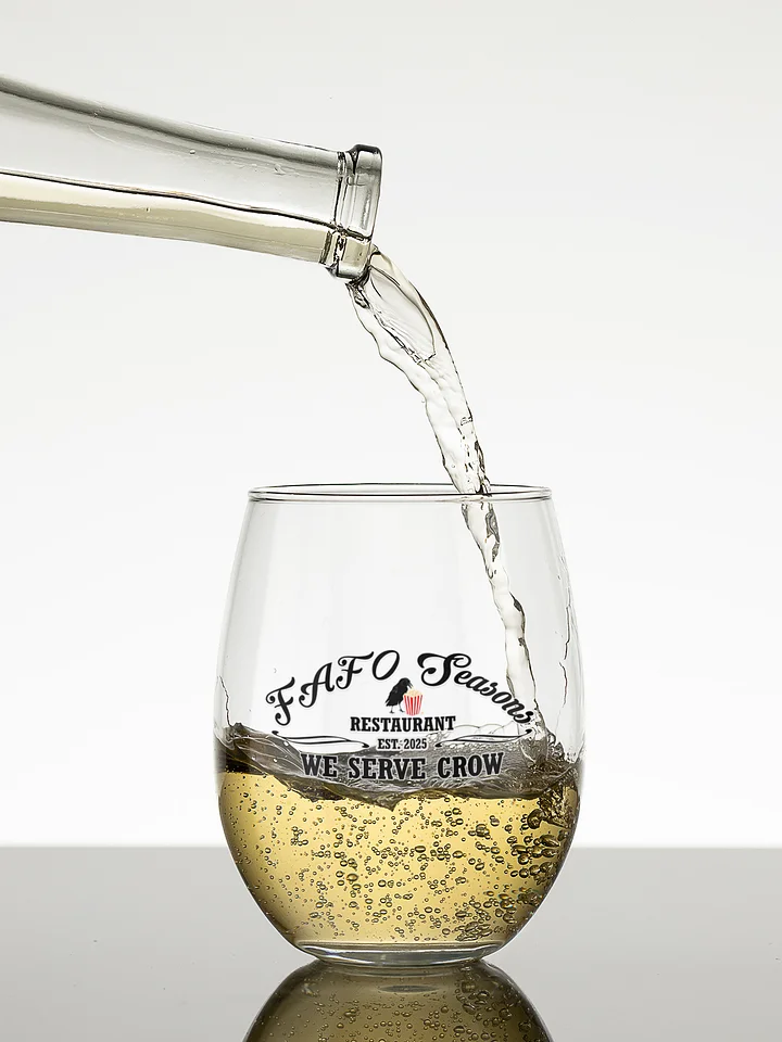 FAFO Seasons Restaurant Logo Wine Glass - Funny Anti-MAGA Political Barware product image (1)