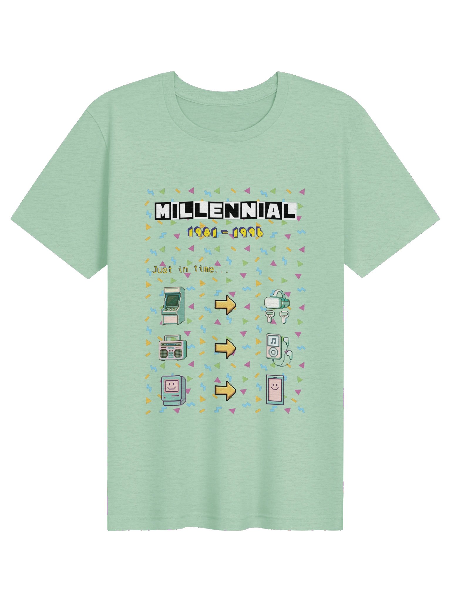 Millennial Tech Evolution Retro Tee - Green Theme product image (1)