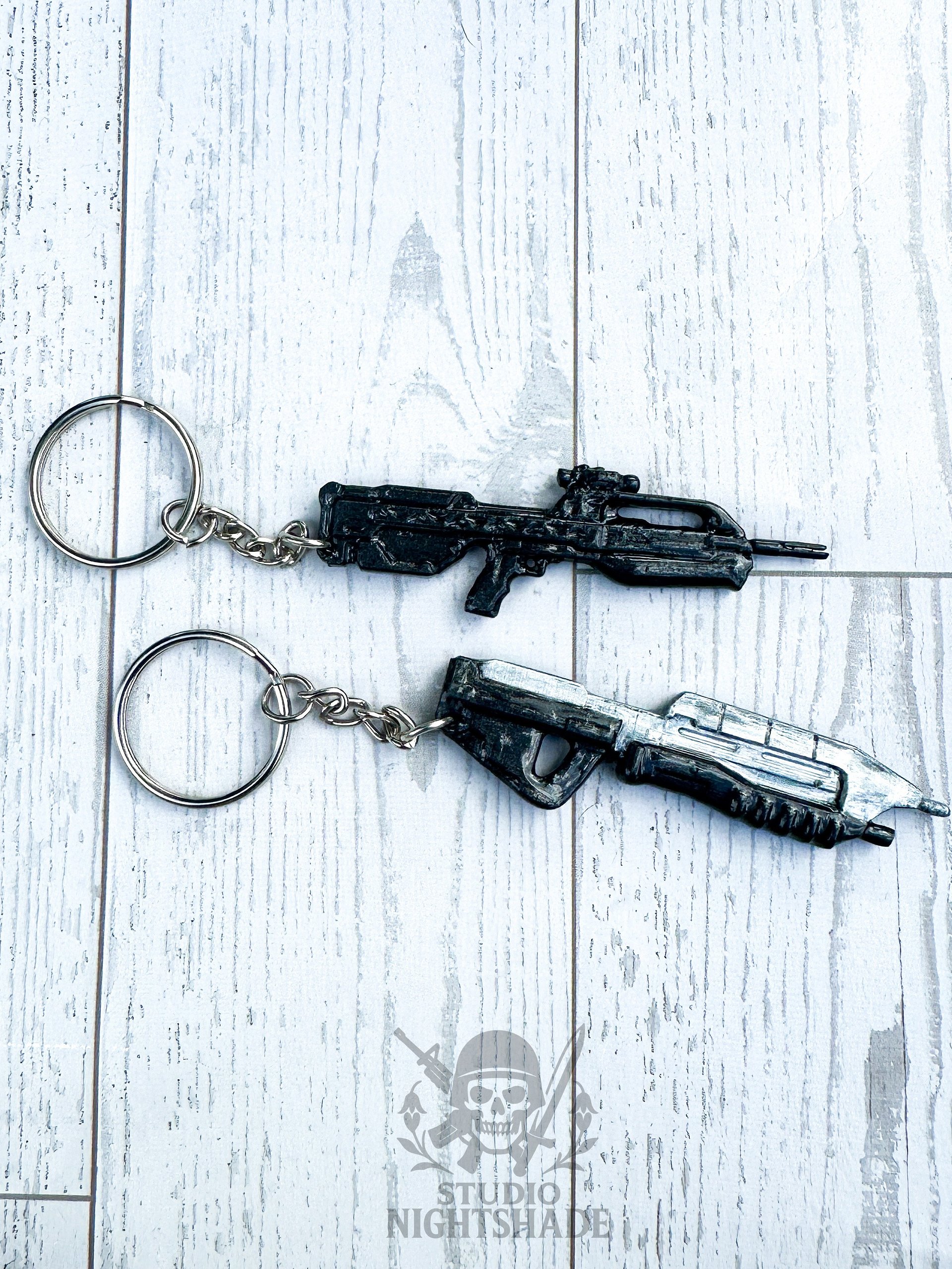 Halo Inspired BR55 Battle Rifle hand painted hand made keychain product image (2)