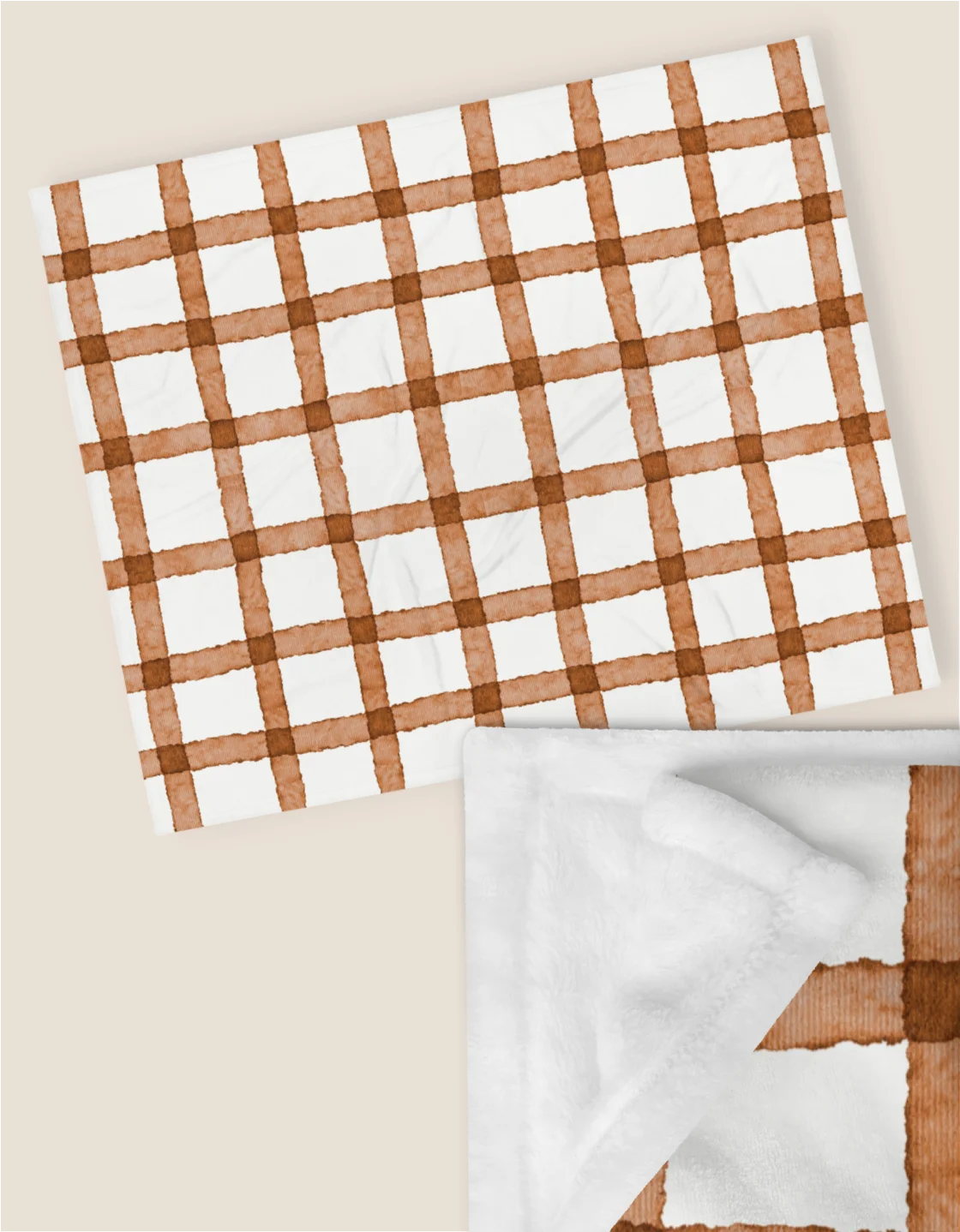 COZY GINGHAM CINNAMON BLANKET IN TWO SIZES product image (3)