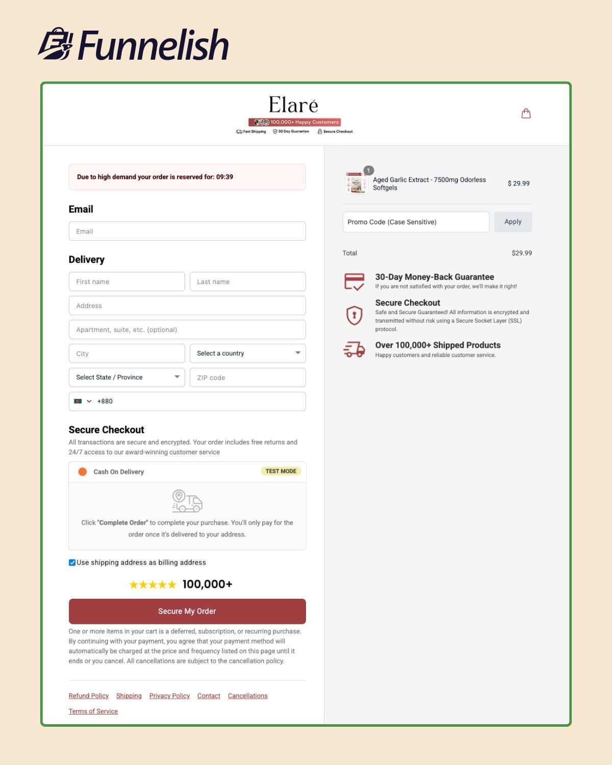 Shopify Checkout Page in Funnelish | Funnelish Template product image (1)