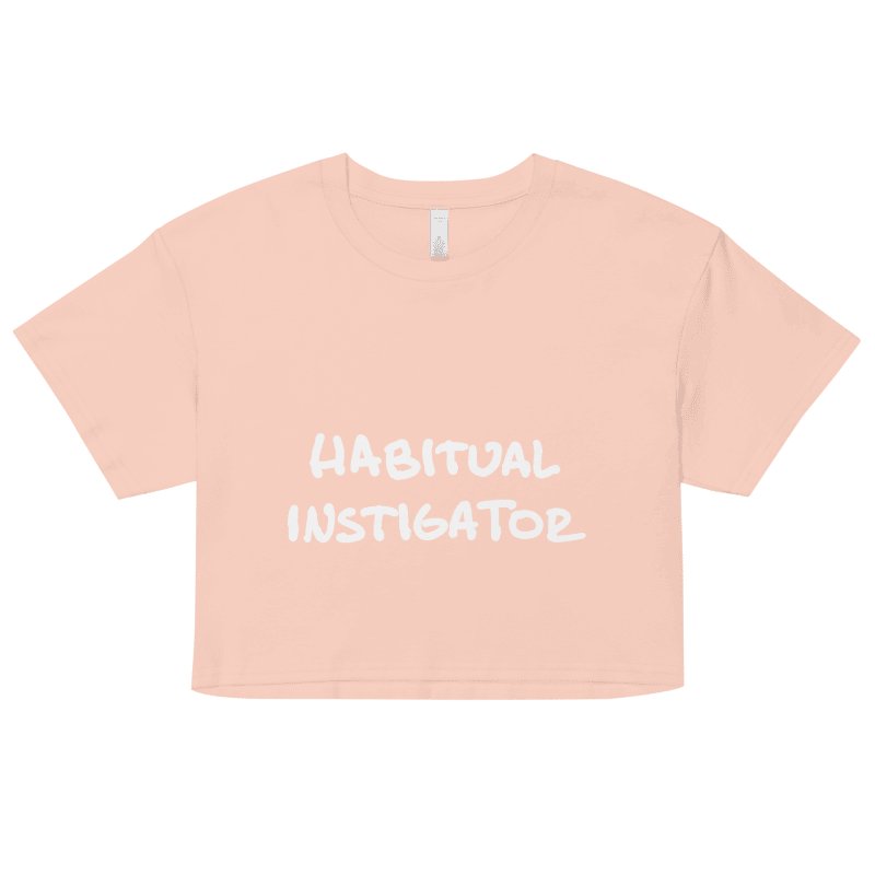 HABITUAL INSTIGATOR (white design) printed cotton crop top product image (31)