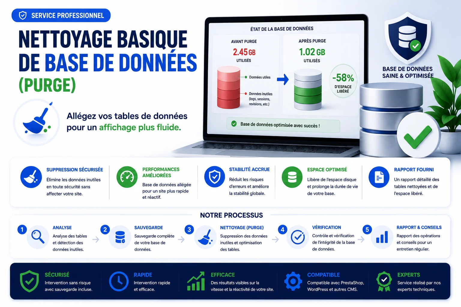 Nettoyage Basique de Base de Données (Purge) product image (1)