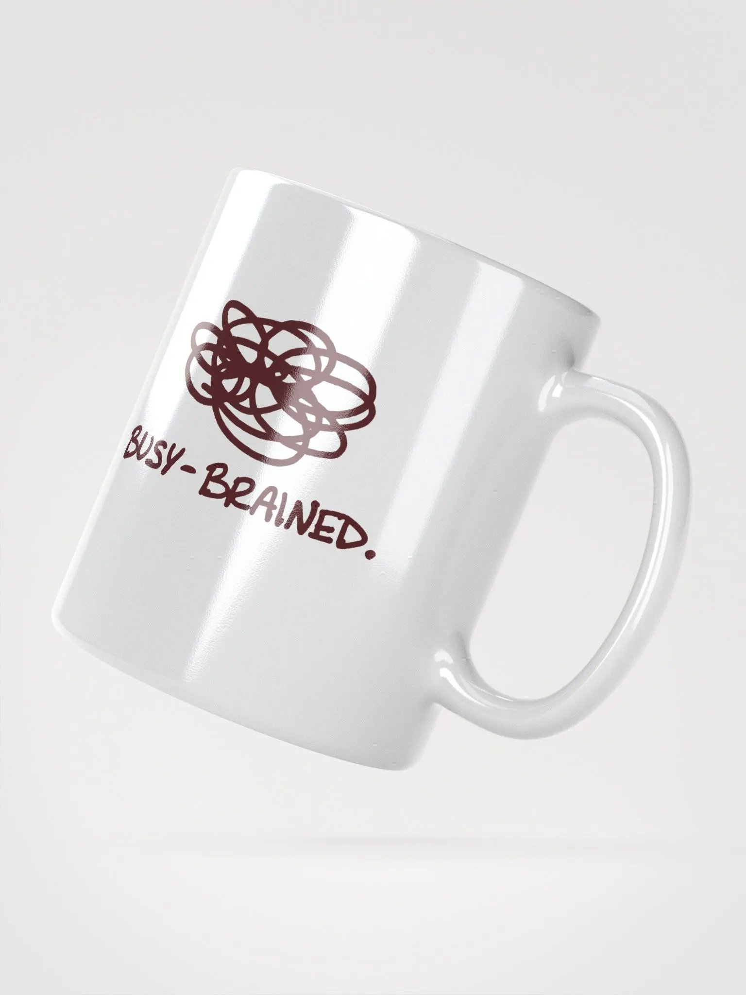 BUSY-BRAINED (maroon design) mug product image (3)