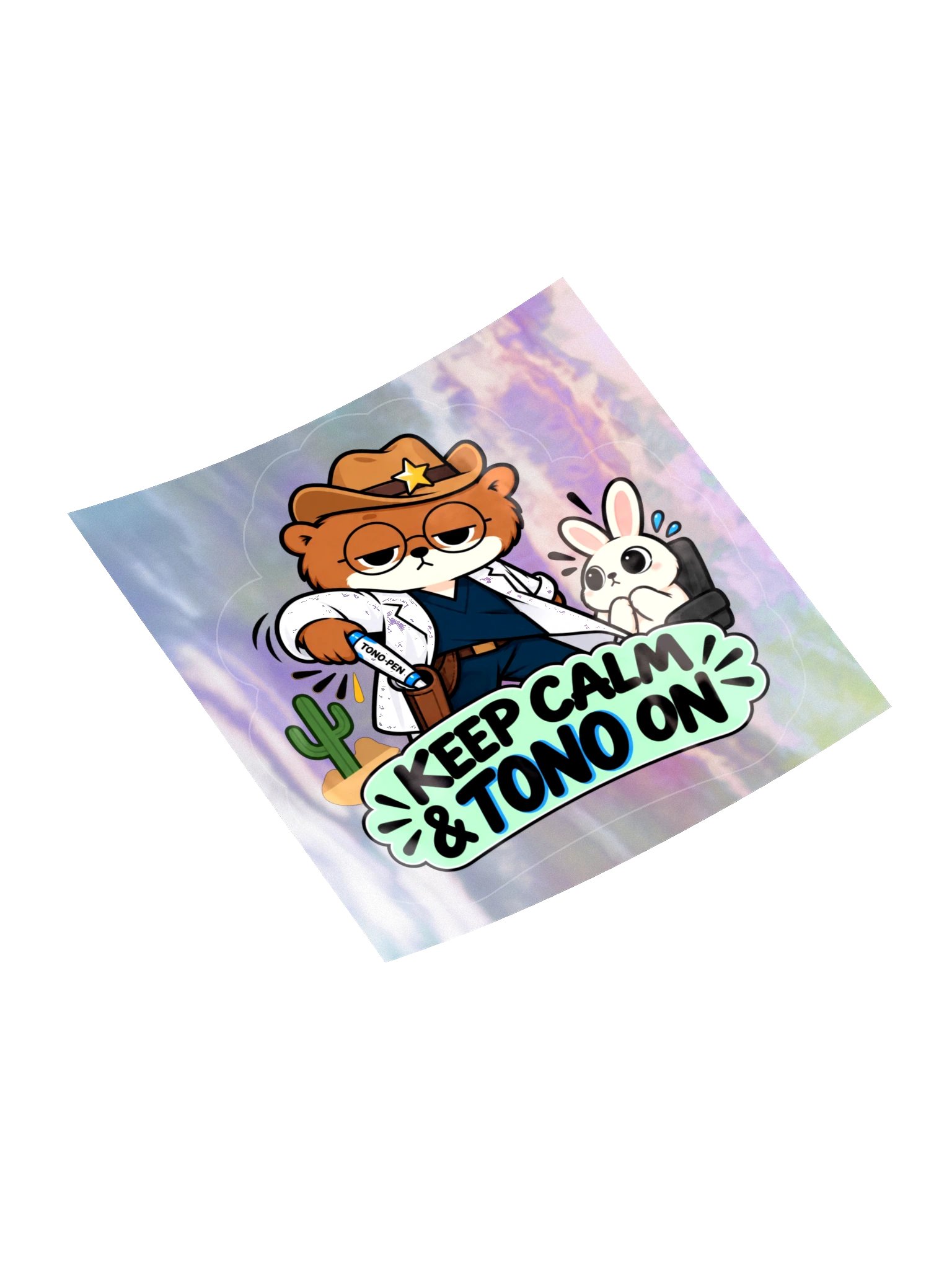 Sleepy Optometrist Keep Calm & Tono On Holographic Sticker Sheet product image (4)
