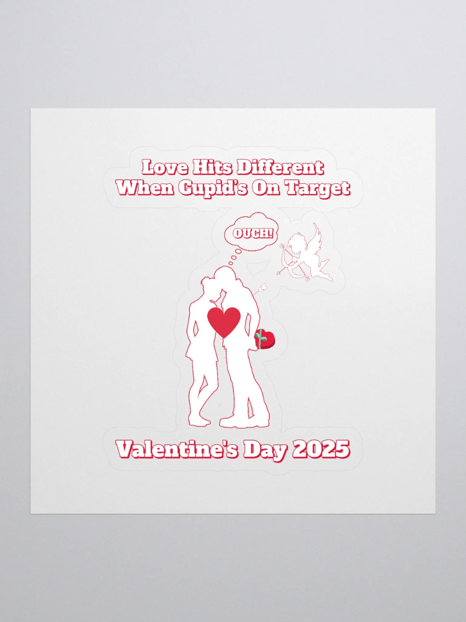 When Cupid's On Target Valentine's Day Sticker product image (1)