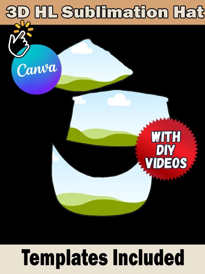 VIP Members Only! Halloween 3D Sublimation Face Hat Templates - Editable in Canva PDF product image (2)