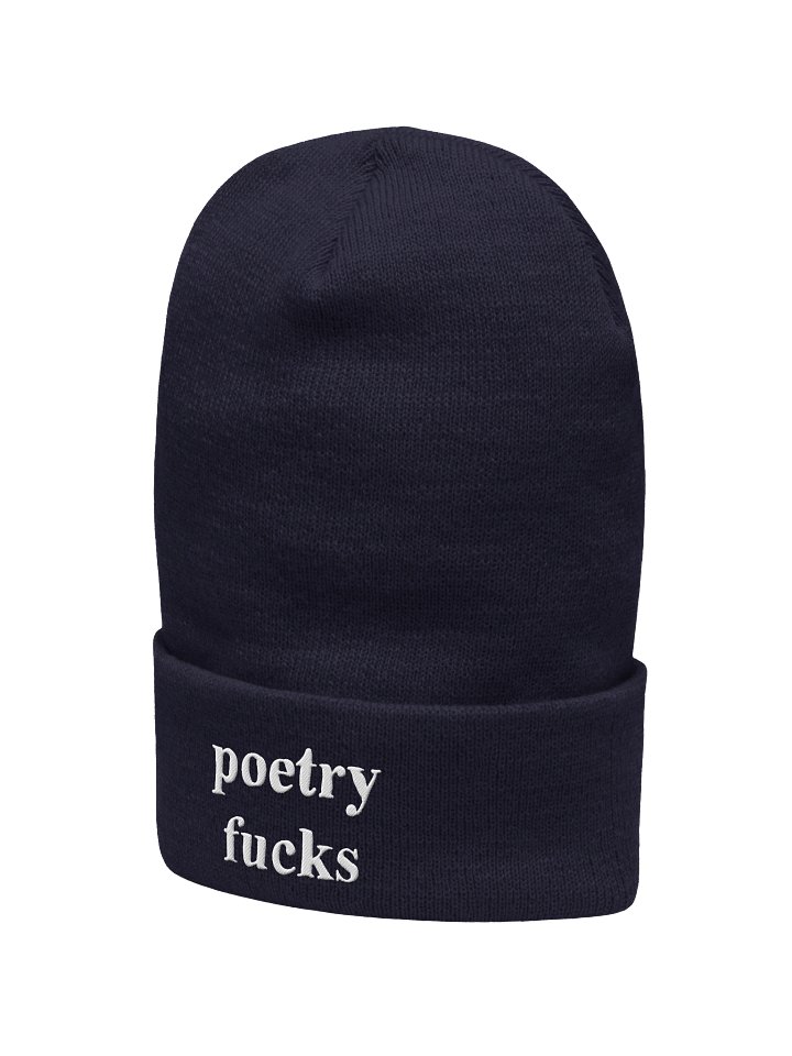 poetry fucks beanie dark colours product image (2)