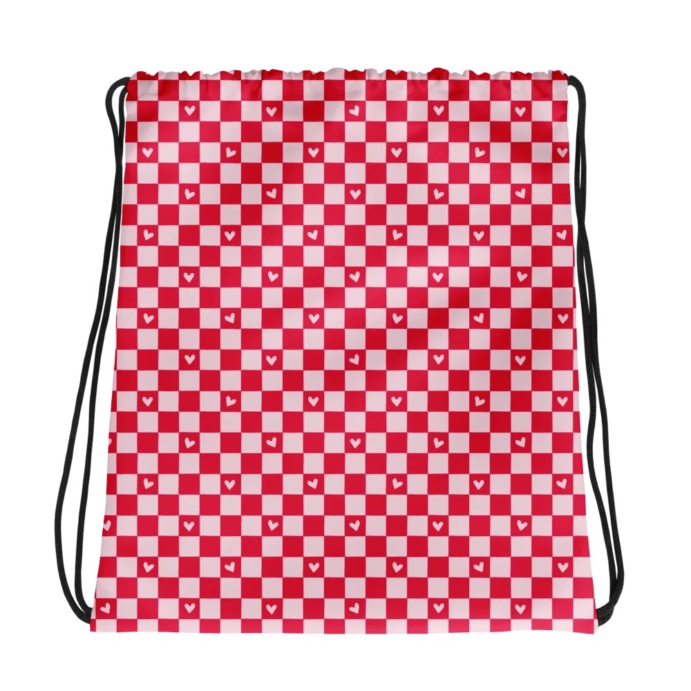 Checked Heart Dreams Gym Drawstring Bag product image (2)
