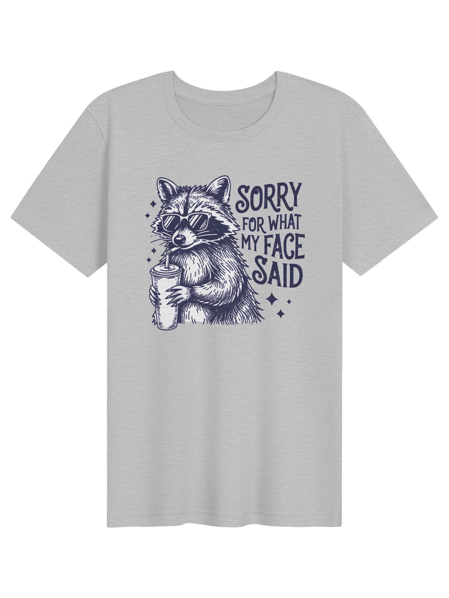 Sorry for What My Face Said T-Shirt | Funny Raccoon Graphic Tee product image (9)