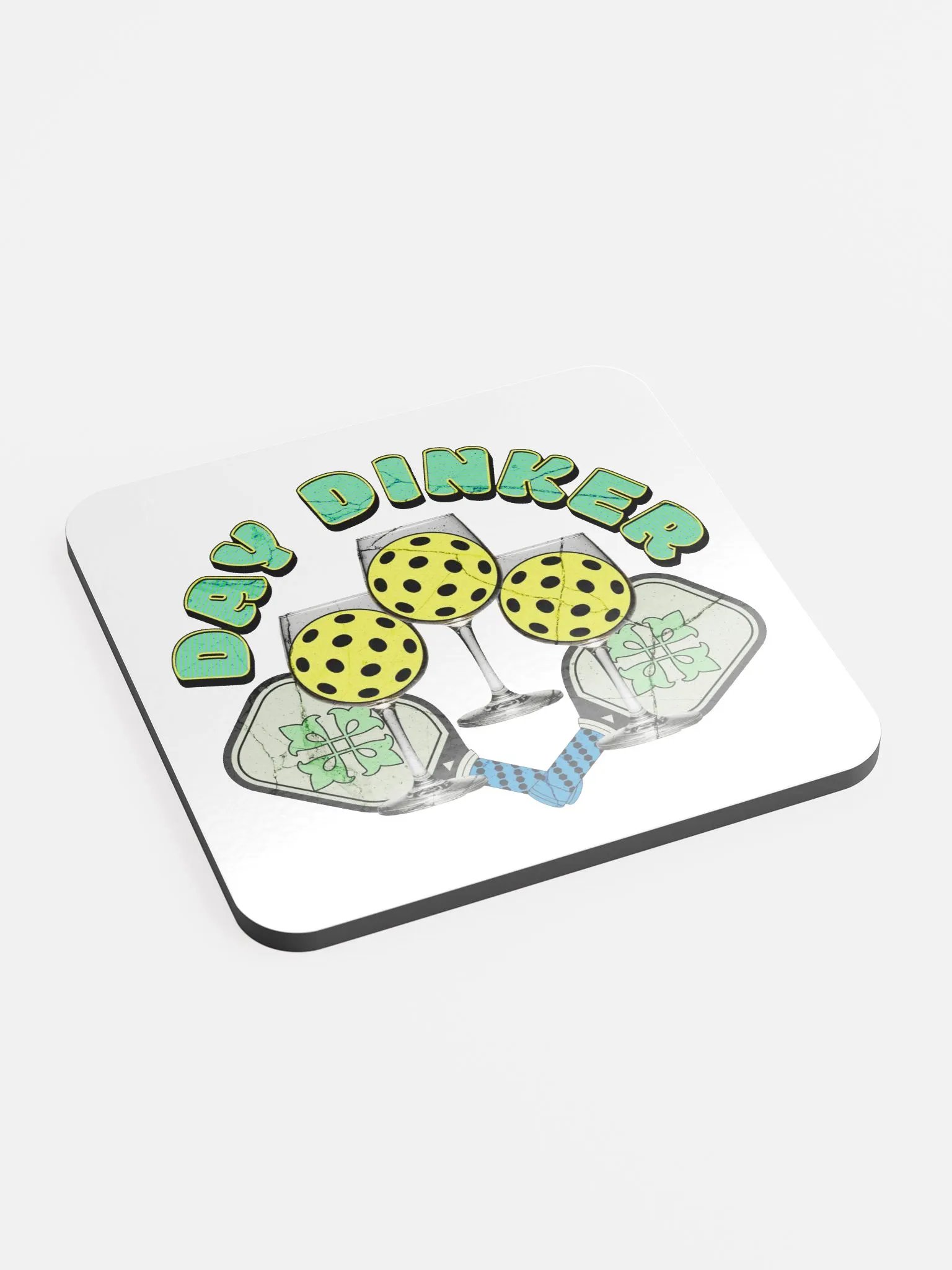 Day Dinker Pickleball Wine Coaster Set product image (3)