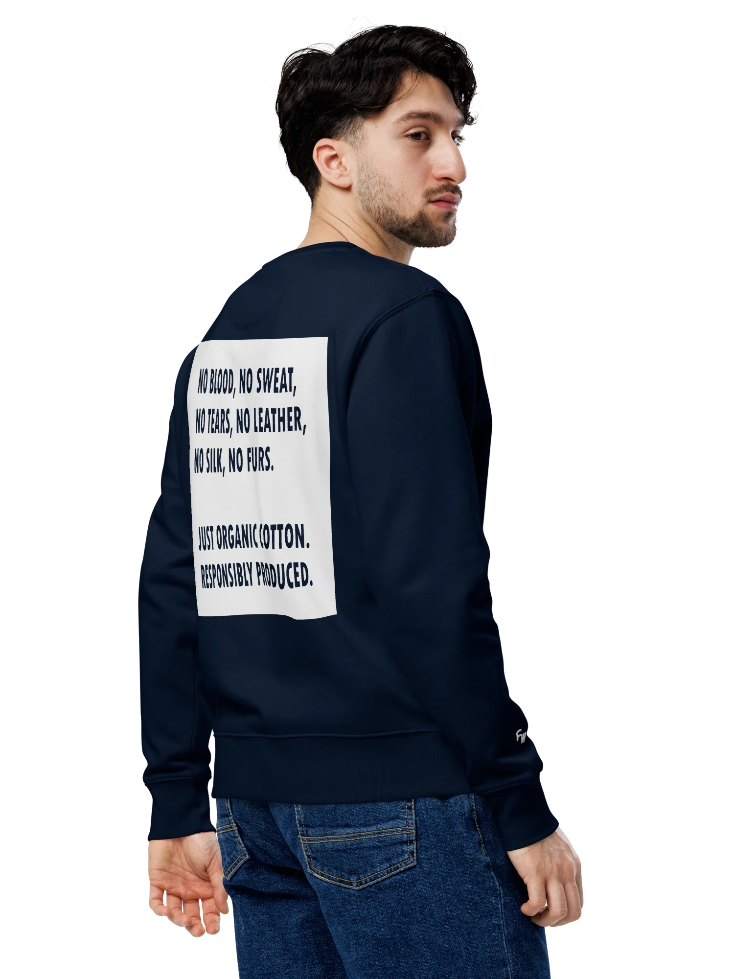 Embroidered Logo Sweatshirt in French Navy with Backprint product image (2)