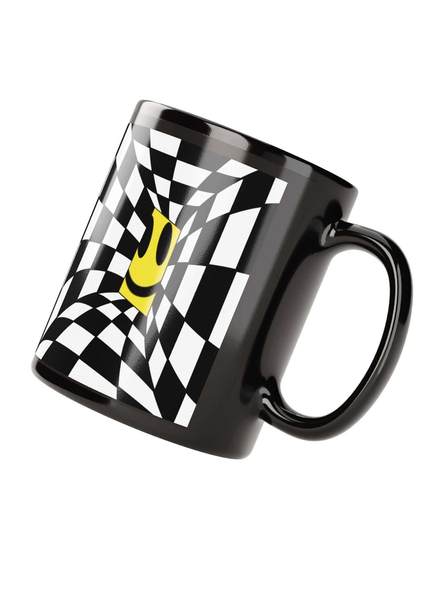 Smiley Checkered Black Mug product image (4)