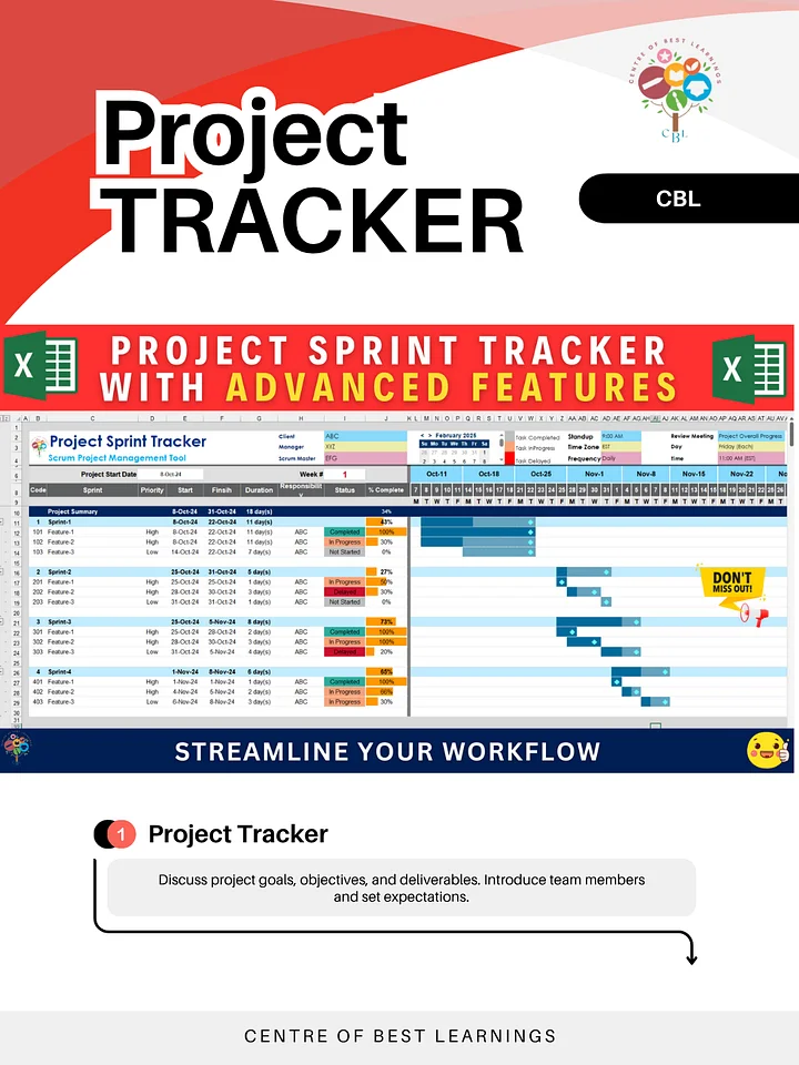 Project Tracker with Gantt Chart product image (1)