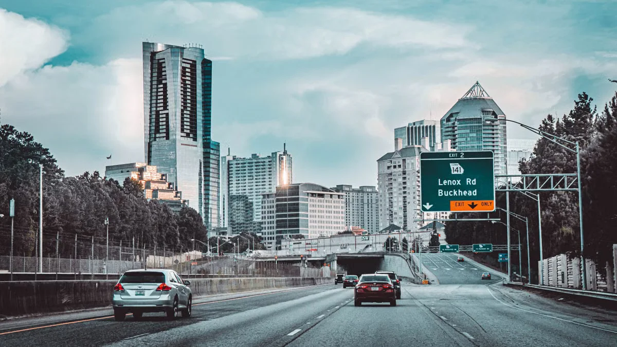 The Atlanta, Georgia skyline, representing 500,000 YouTube subscribers