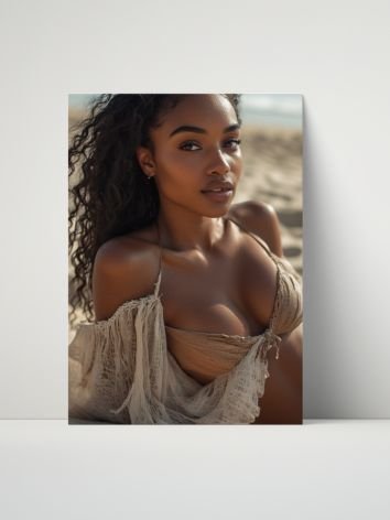 Tropical Beach Model 8x10 Metal Wall Art – Neutral Bikini Metal Poster product image (1)