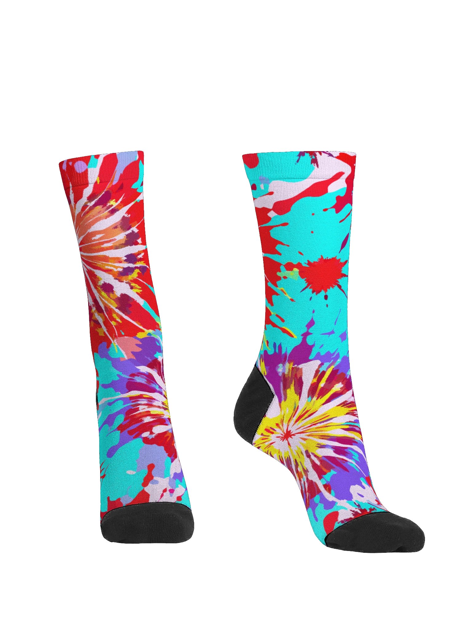 Eco-Friendly Tie-Dye Splatter Pattern Crew Socks product image (2)