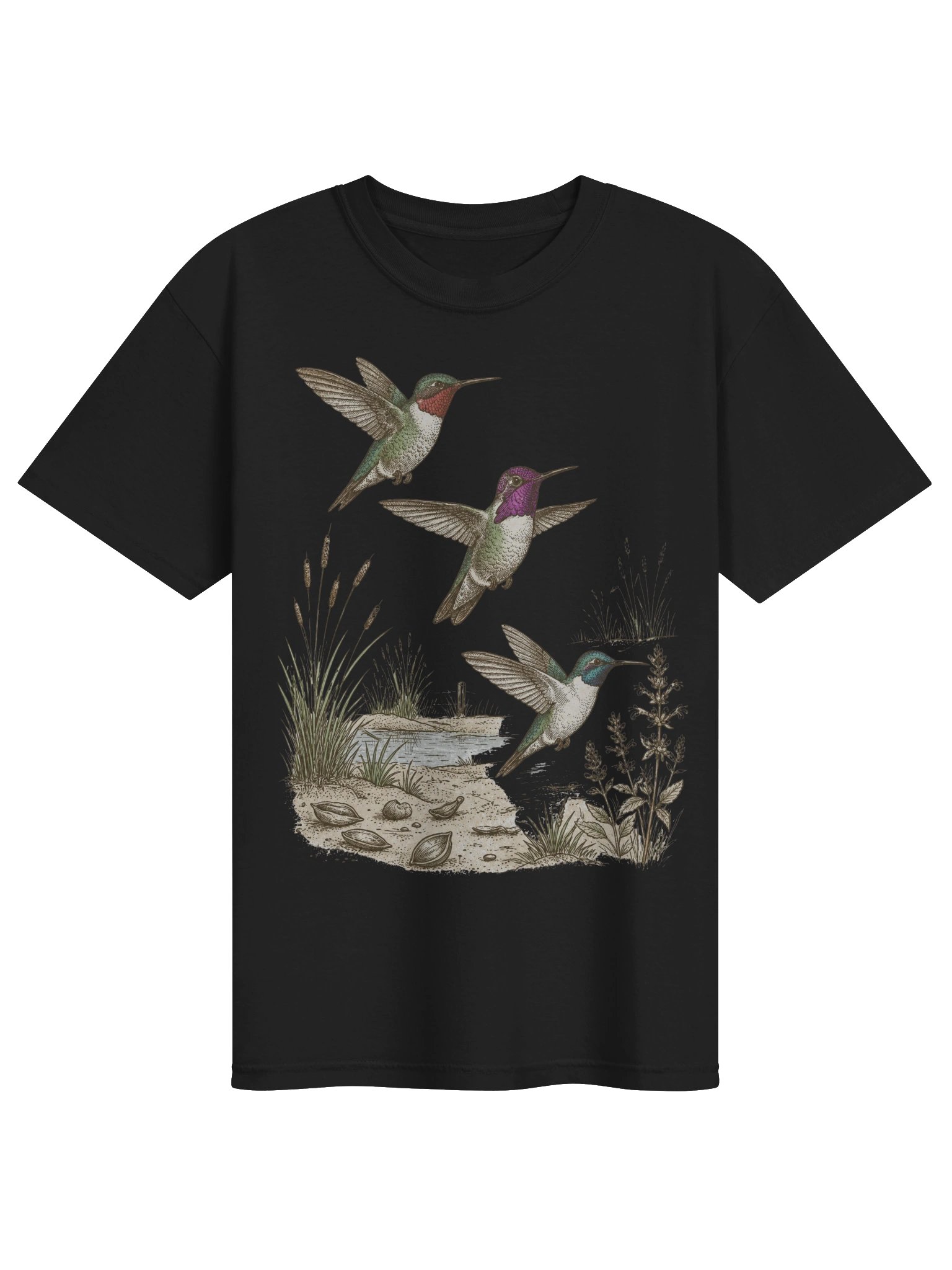 Midnight Marsh — Vintage Hummingbirds Tee product image (2)