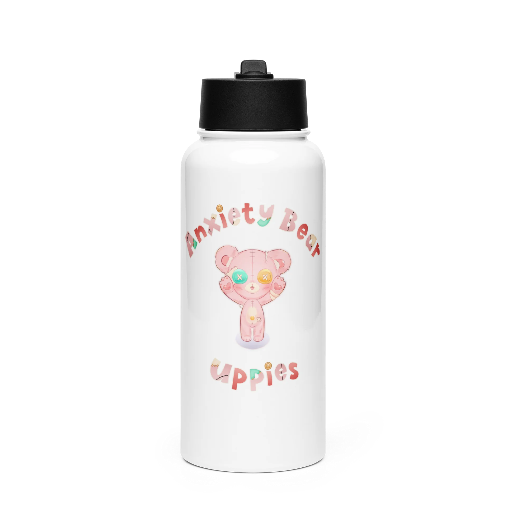 Anxiety Bear Uppies Water Bottle product image (1)