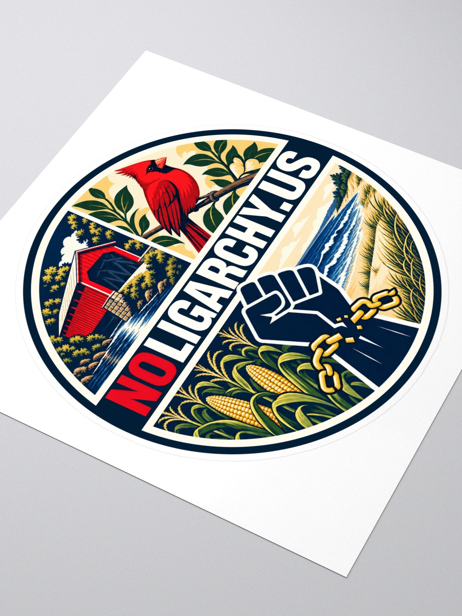 Indiana NOLIGARCHY.US sticker product image (3)