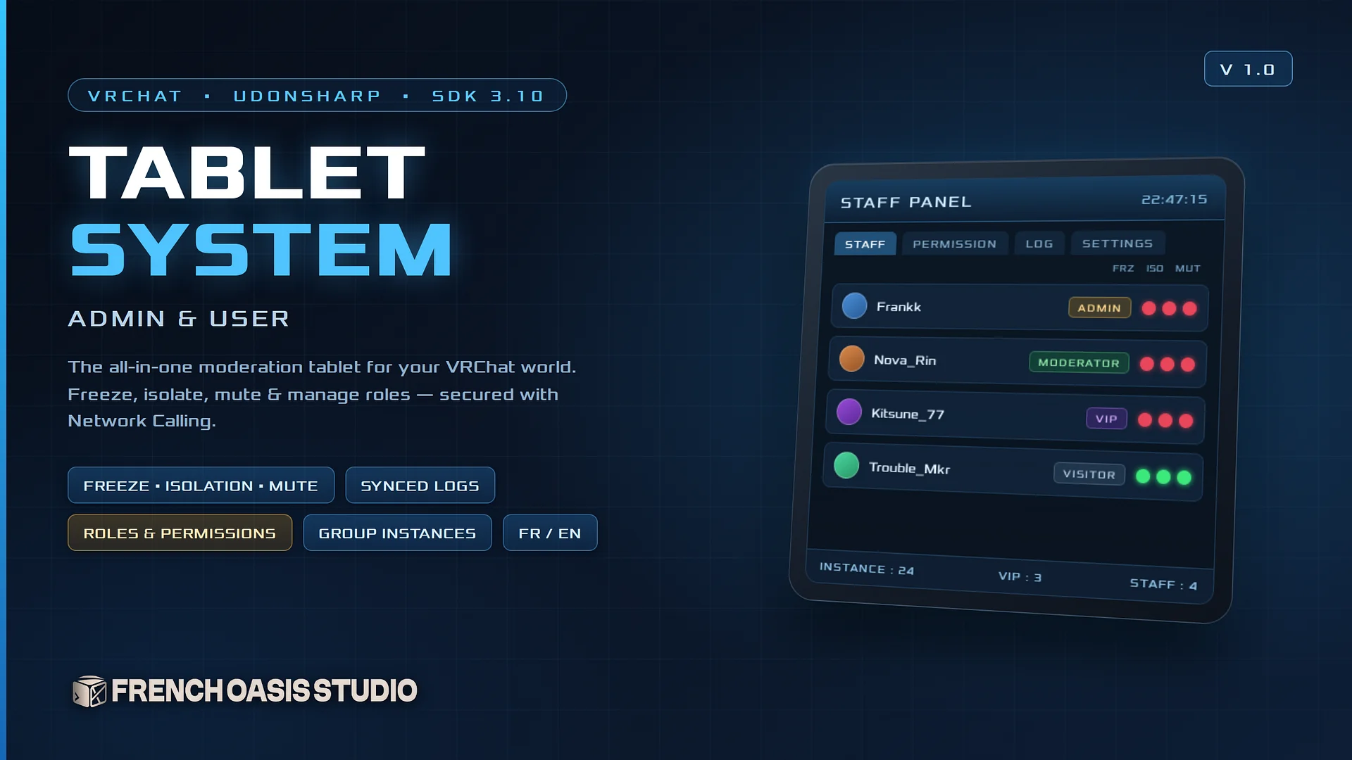 [VRChat Asset] VRChat Tablet System — Admin & User | The all-in-one moderation tablet for your VRChat world product image (1)