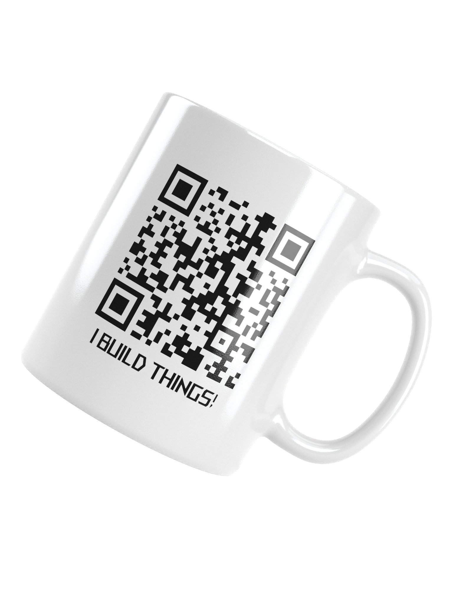 White Glossy Mug - I BUILD THINGS! product image (5)