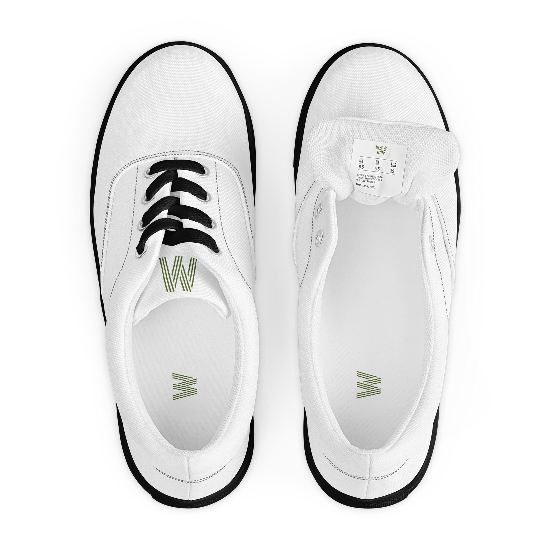 Olive 'W' Men's Lace-Up Canvas Shoes product image (4)