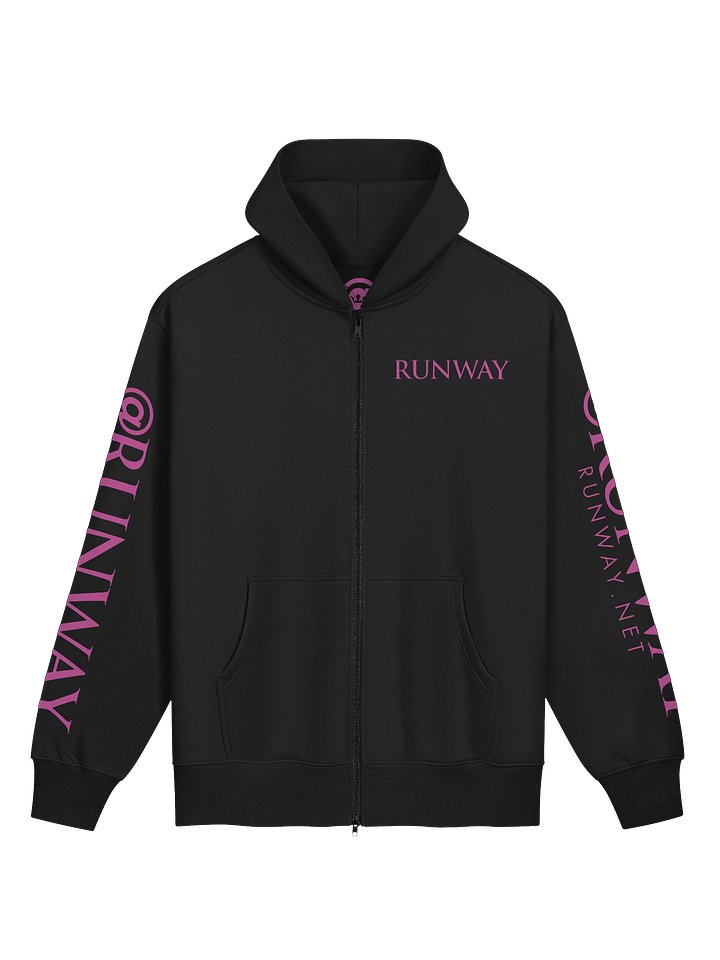 Runway Magazine × Hollywood Studio 1 Zipper Hoodie Pink Logo product image (1)