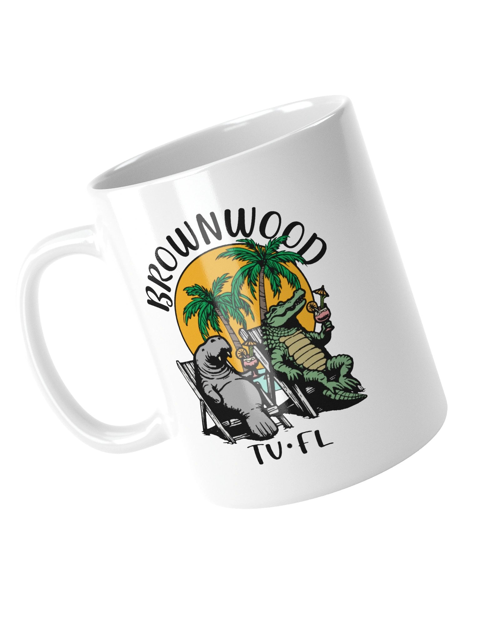 Brownwood TV Florida USA Fun Manatee Alligator Design Coffee Mug product image (4)