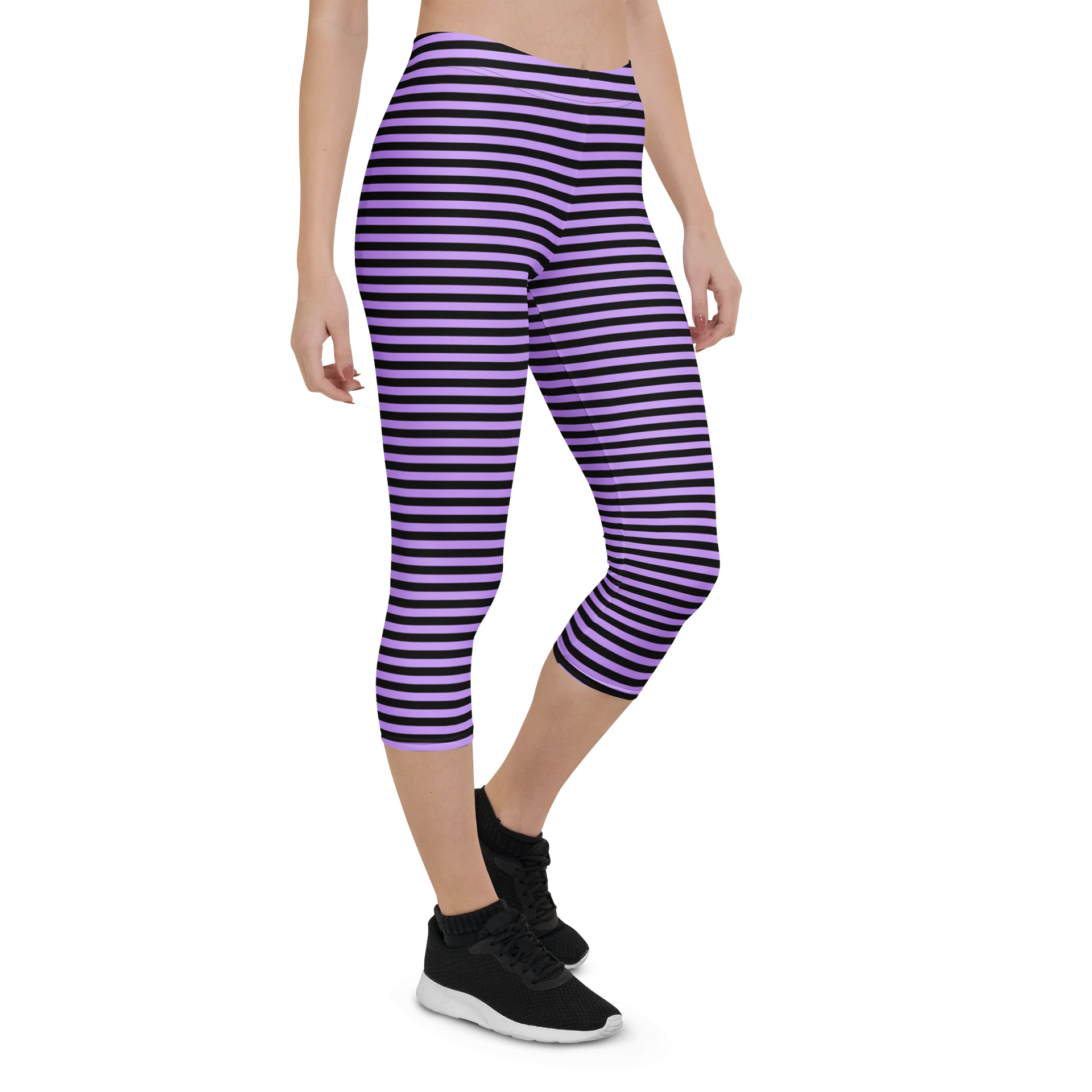 Blaque and Purple Stripped Capri product image (7)