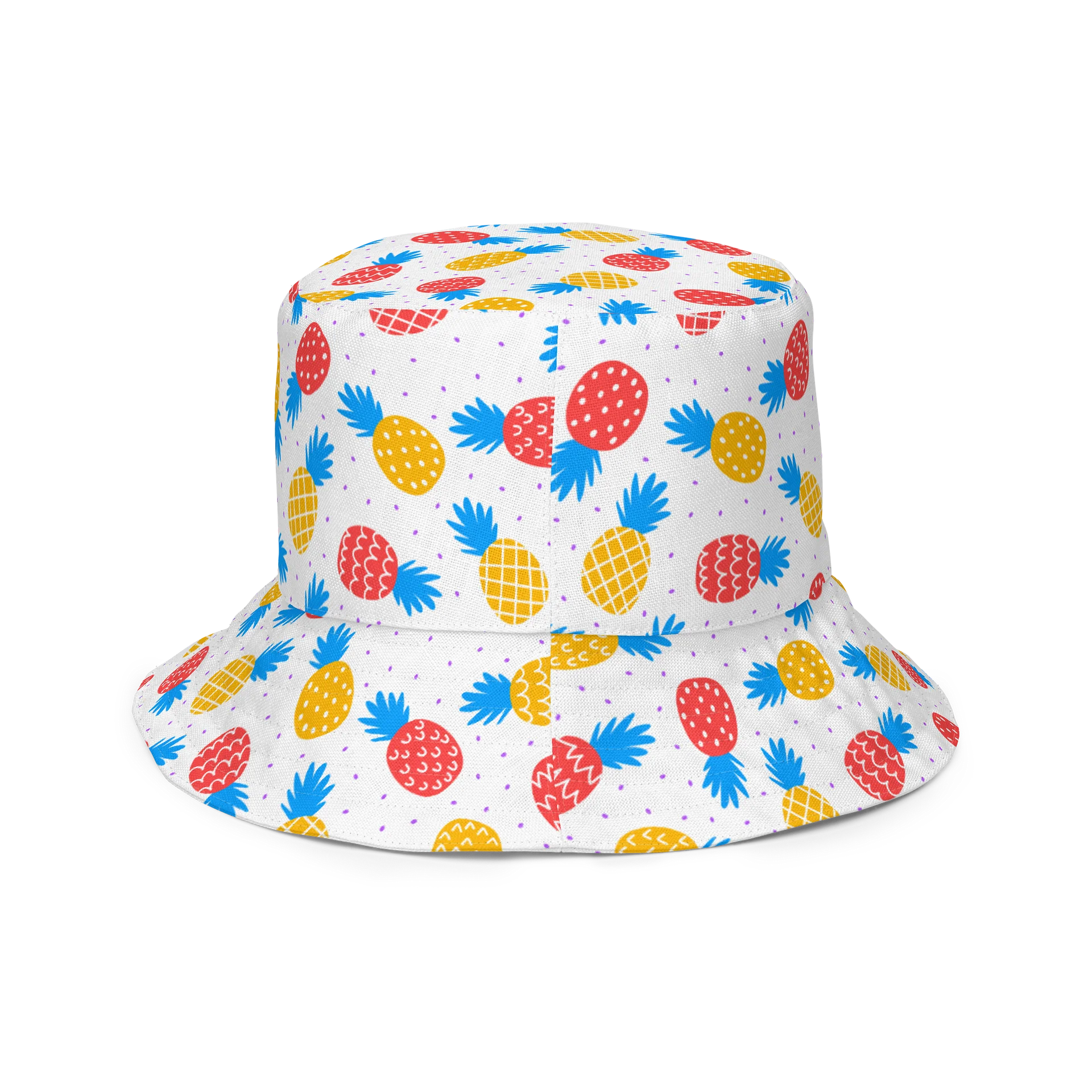 Colorful Pineapples Dots Reversible Bucket Hat product image (4)