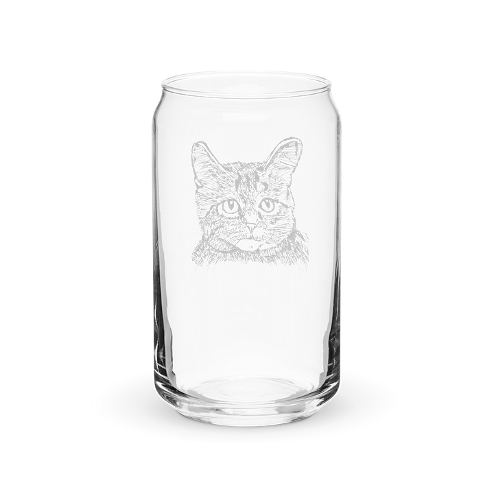 Purr-fect Glass: Cat Sketch Can-Shaped Glass product image (6)