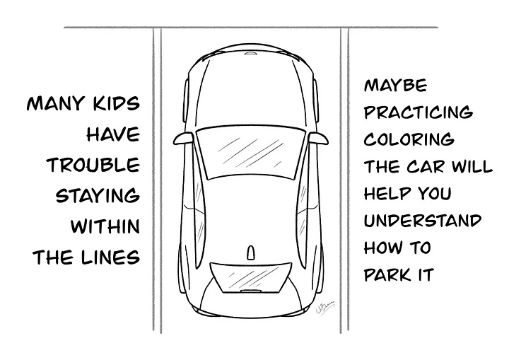 Parking in the lines - Coloring Page A4 product image (1)