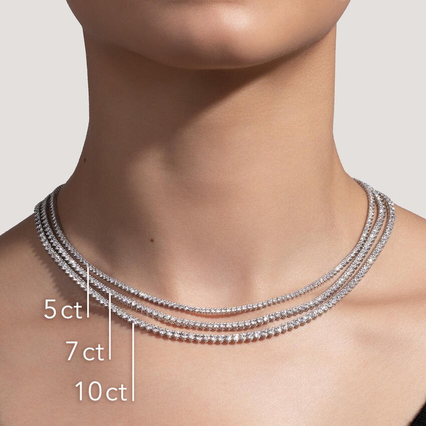 16 in. Perfect Three-Prong Diamond Tennis Necklace in 925 Sterling Silver product image (6)
