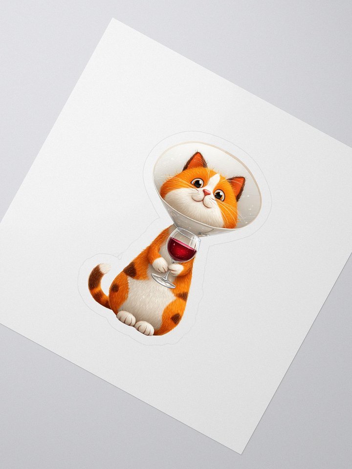 Sippin’ Through the Struggle: Calico Cat in a Cone with Cabernet product image (2)