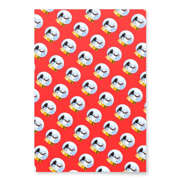 Building a Snowman with Bison and Scissortail Wrapping Paper product image (1)