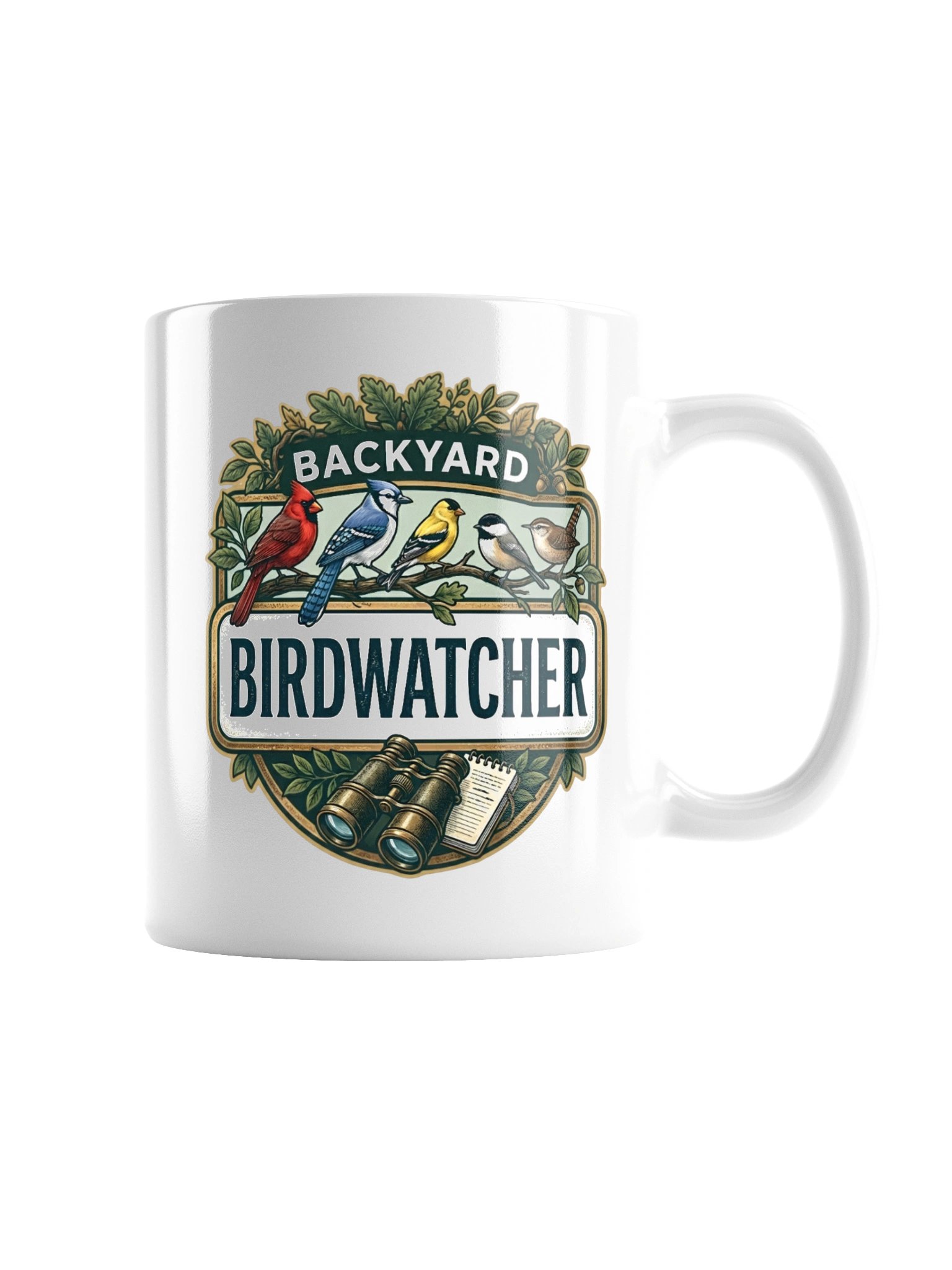 Backyard Birdwatcher Ceramic Mug – Colorful Songbird & Binoculars Coffee Cup product image (8)