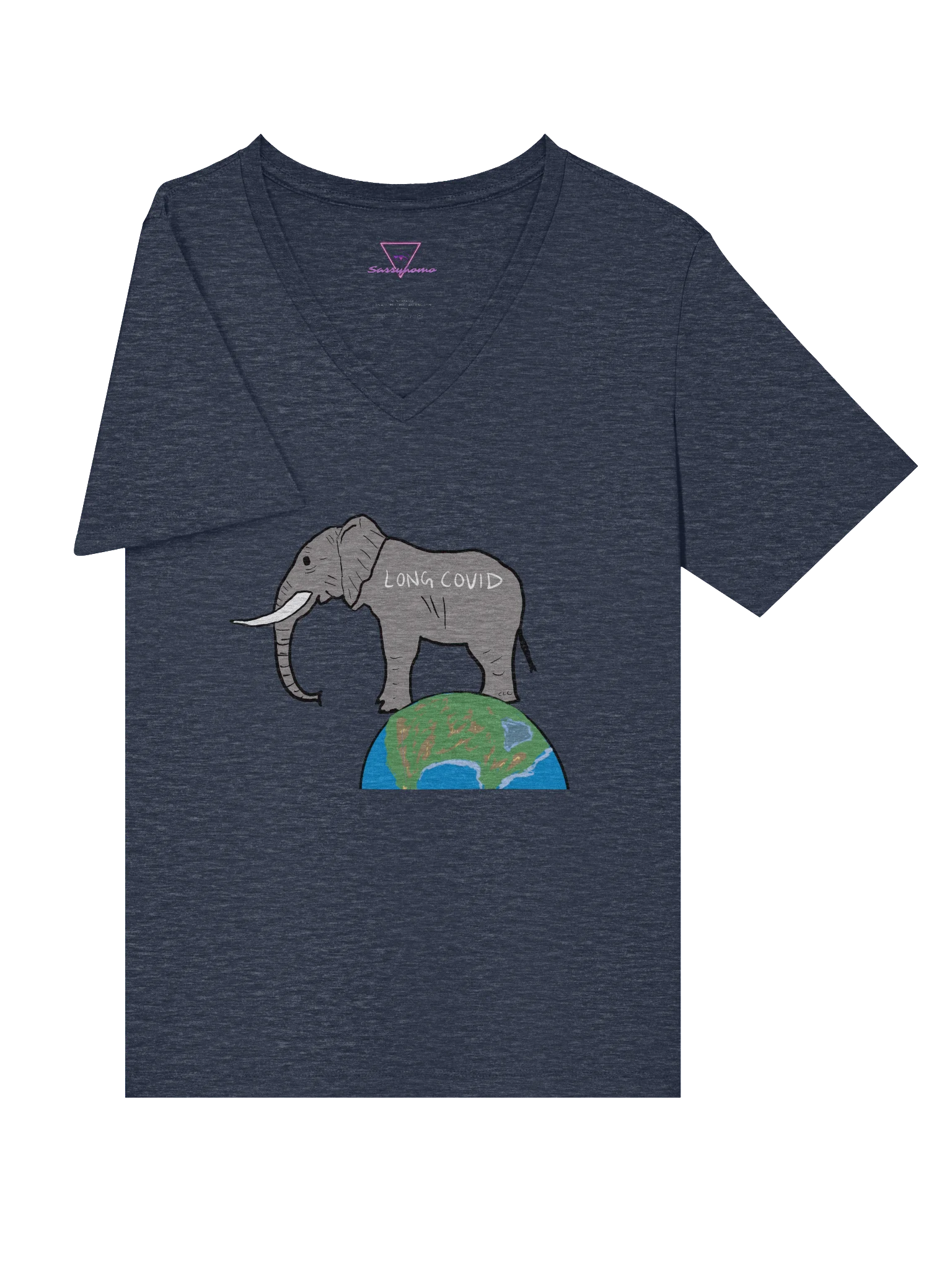 Elephant In The Room V-neck tee (Long Covid) product image (6)