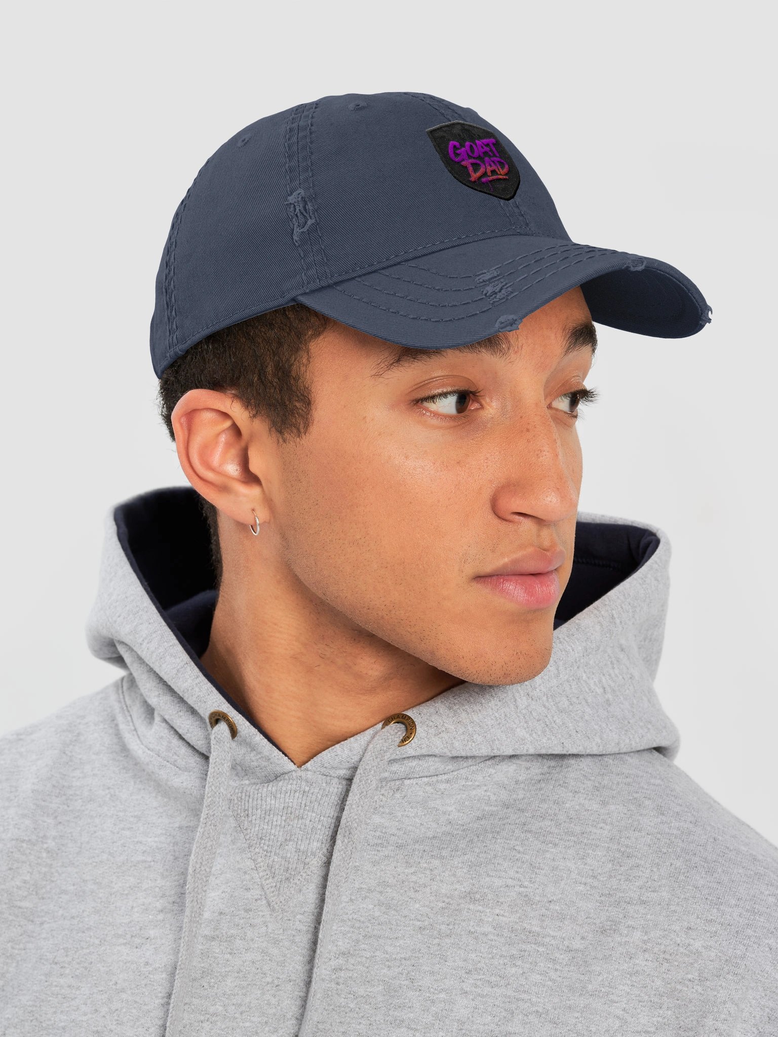GOAT DAD Shield Distressed Dad Hat product image (20)