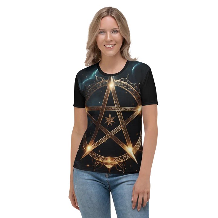 Black and Gold Star Symbology TShirt - front print product image (1)