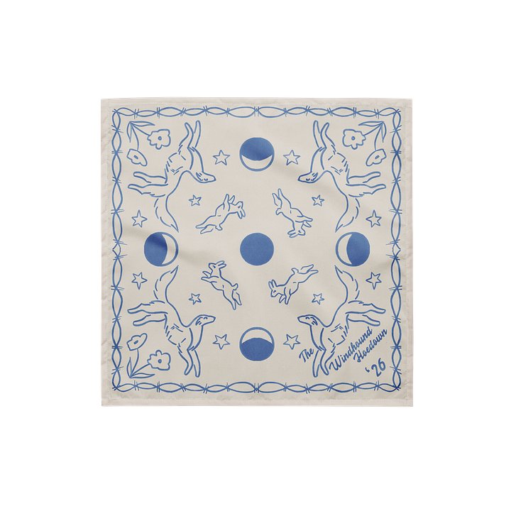 Windhound Hoedown '26 Bandana - Blue on Cream product image (1)