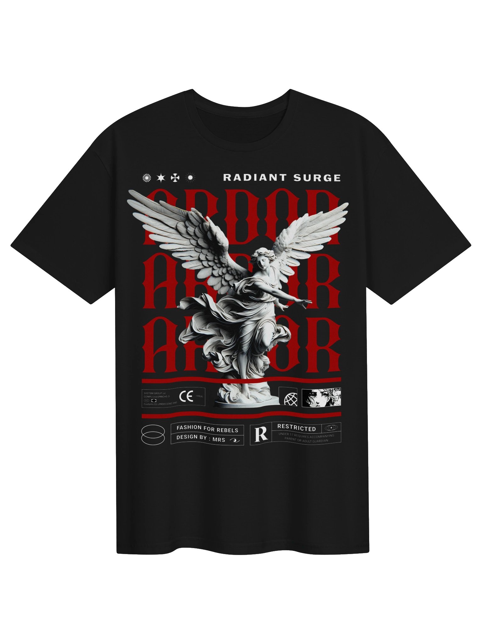 Radiant Surge Angel Statue Graphic Unisex Softstyle T-Shirt product image (1)