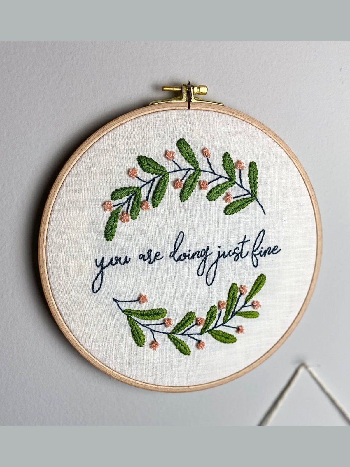 "You Are Doing Just Fine" Punch Needle Embroidery (Digital PDF Pattern) product image (1)