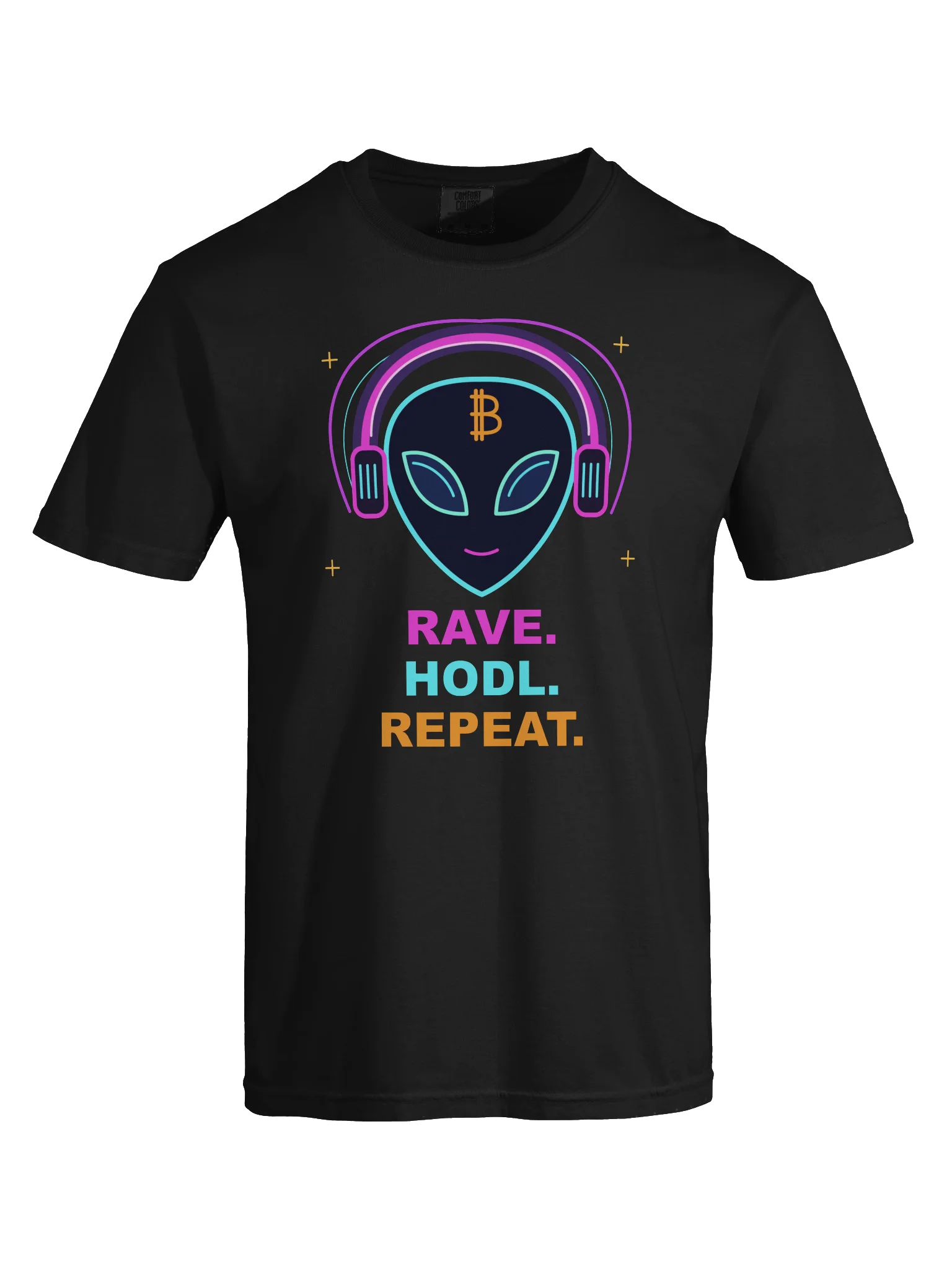 Rave. HODL. Repeat. Bitcoin Alien T-Shirt product image (33)