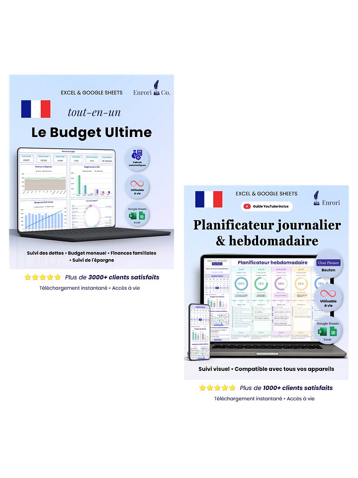 Le Budget Ultime +  Planificateur journalier & hebdomadaire (10 % de réduction) product image (1)