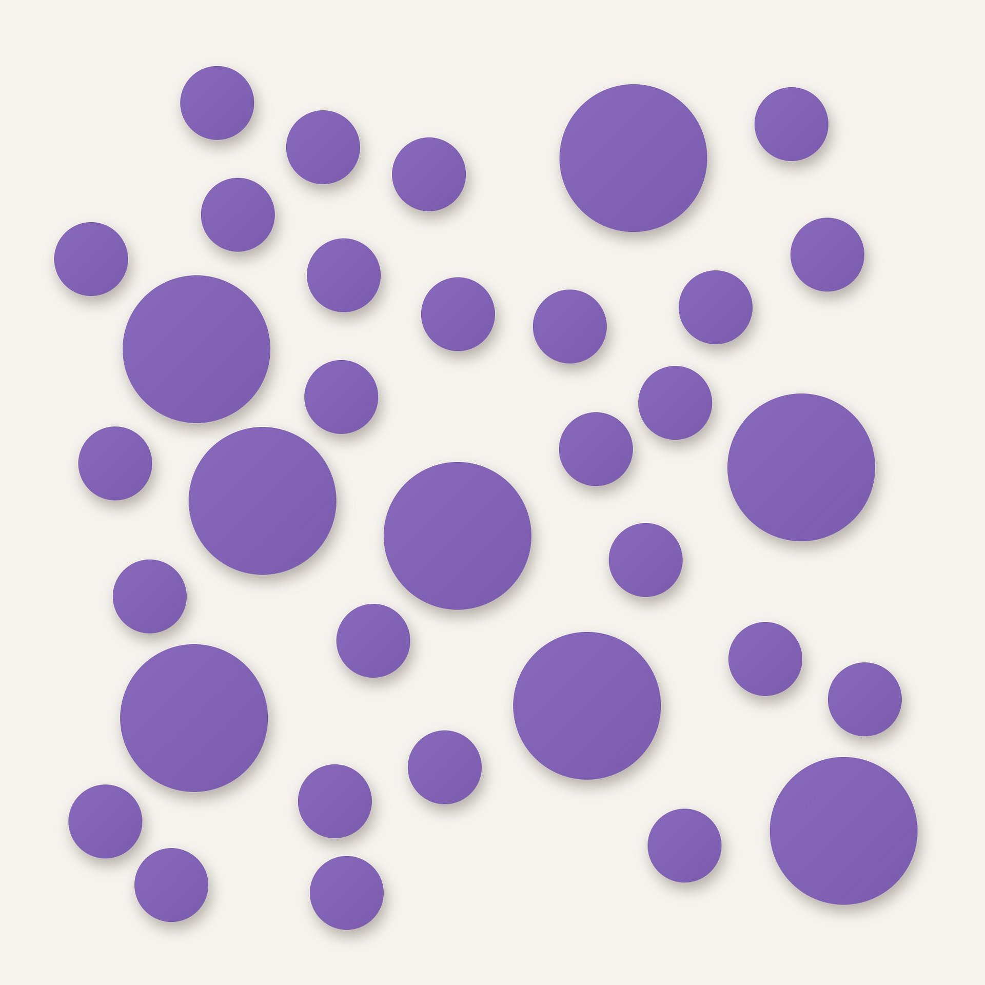 Lavender Polka Dot Wall Decals, 2" and 4" Vinyl Circle Stickers, Removable Dot Decals for Nursery, Kids Room, Playroom product image (1)