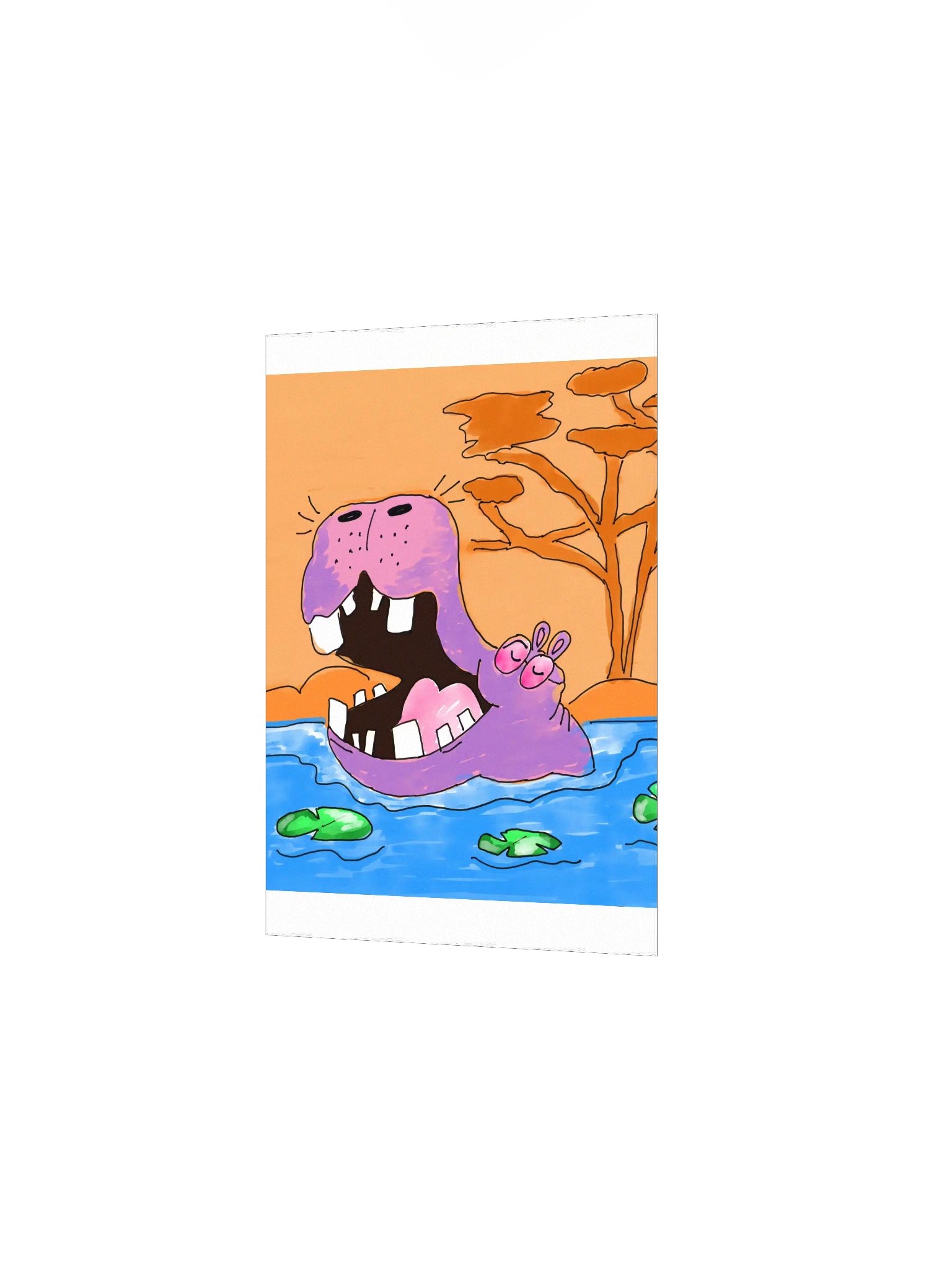 "Chilling time....Hippo" Print product image (10)