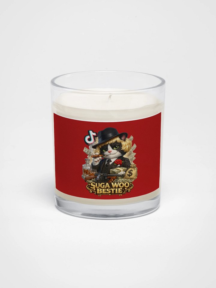 ''Suga Woo Bestie Mafia'' Soy Wax Candle In A Clear Glass Jar product image (1)