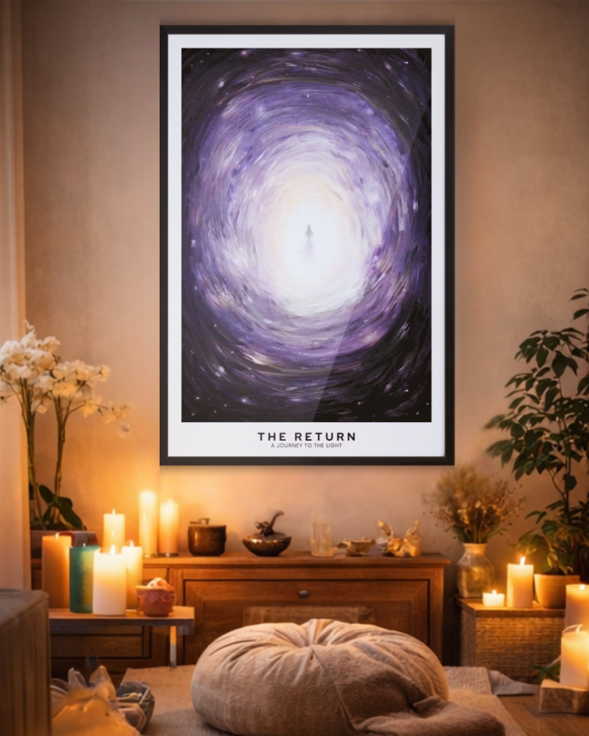 The Return – Spiritual Wall Art Print | Near Death Experience Art | Afterlife Light Tunnel Poster | Meditation & Healing Room Decor product image (3)