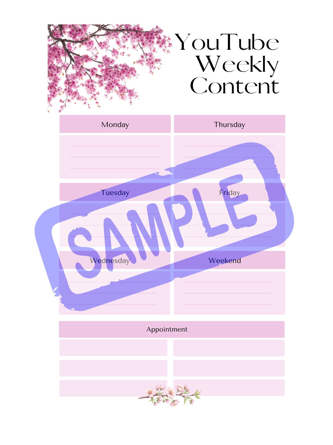 Cherry Blossom Social Media Planner - A5 product image (11)